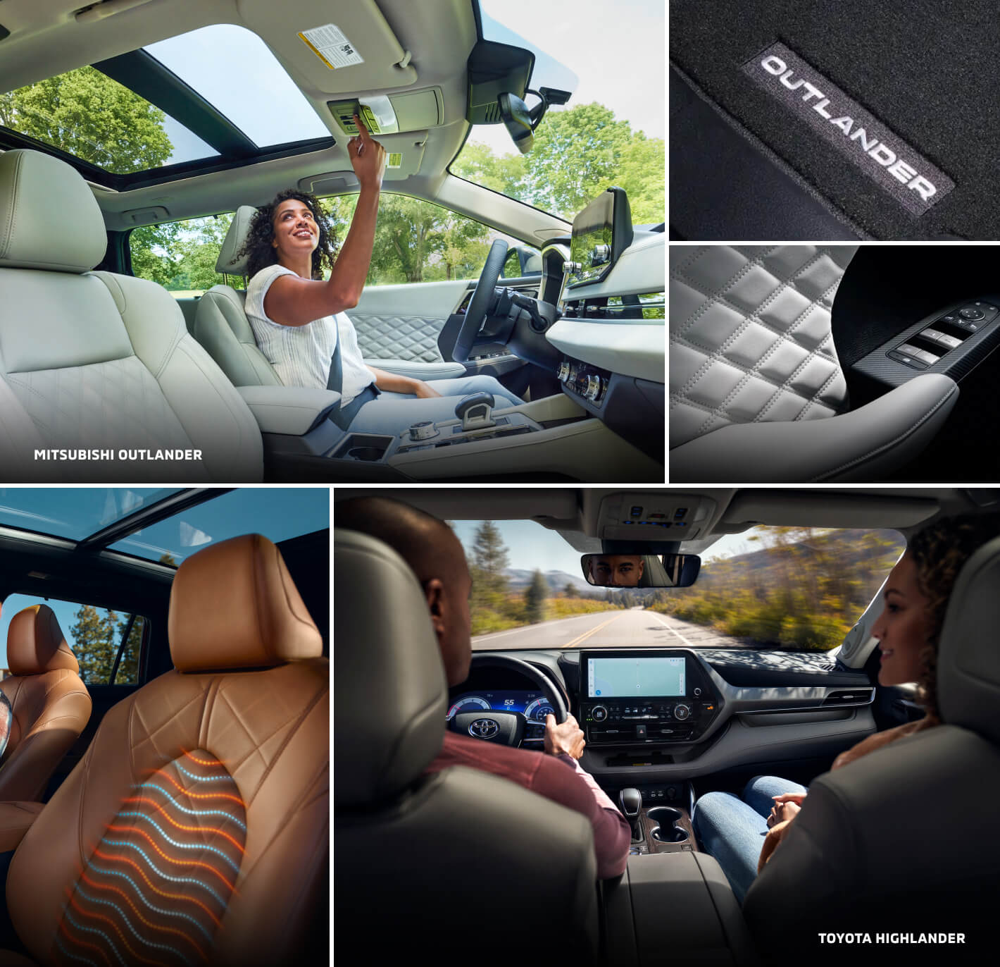 Mitsubishi Outlander vs. Toyota Highlander Interior & Tech Features